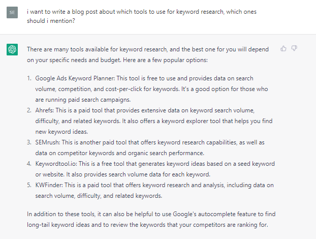 Keyword Research Tool Ideas